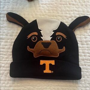 Black and Brown Dog Beanie with T Logo